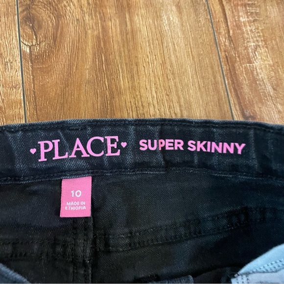CHILDRENS PLACE Girls Black Super Skinny Jeans Waist Tighteners Size 10 - Picture 3 of 8